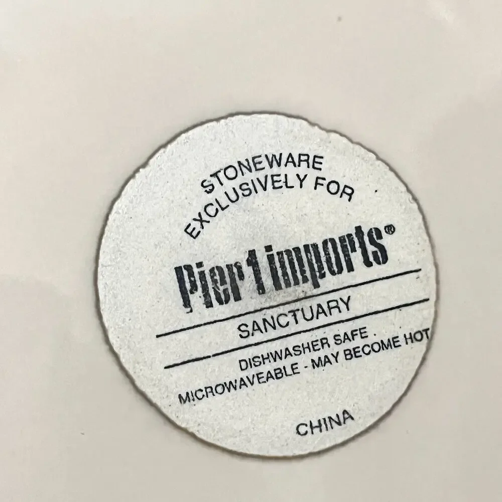 PIER 1 Sanctuary Stoneware 11.5” Dinner Plates Brown MCM Starburst - Set Of 2